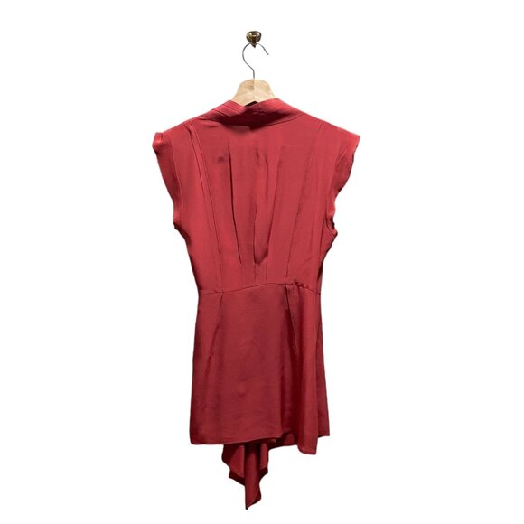 Fei 100% Silk Sleeveless Wrap Top Terracotta Size 2 Minimalist Stealth Wealth - Picture 11 of 13